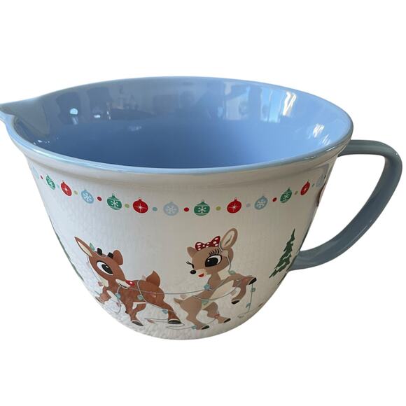 Rudolph The Red-Nosed Reindeer & Clarice Mixing Bowl w/ Spout Christmas NEW - Picture 2 of 15